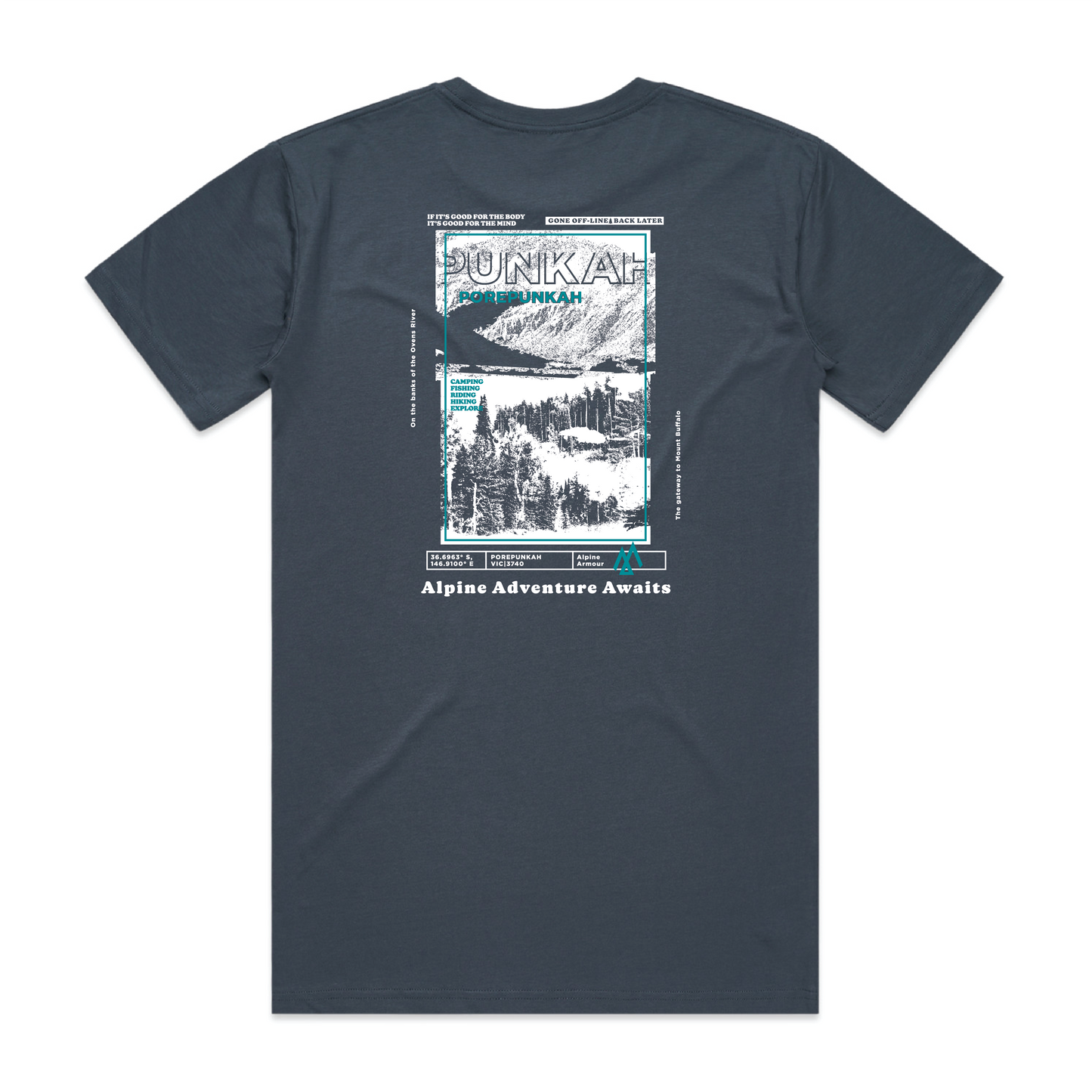 Porepunkah Petrol Blue Tee